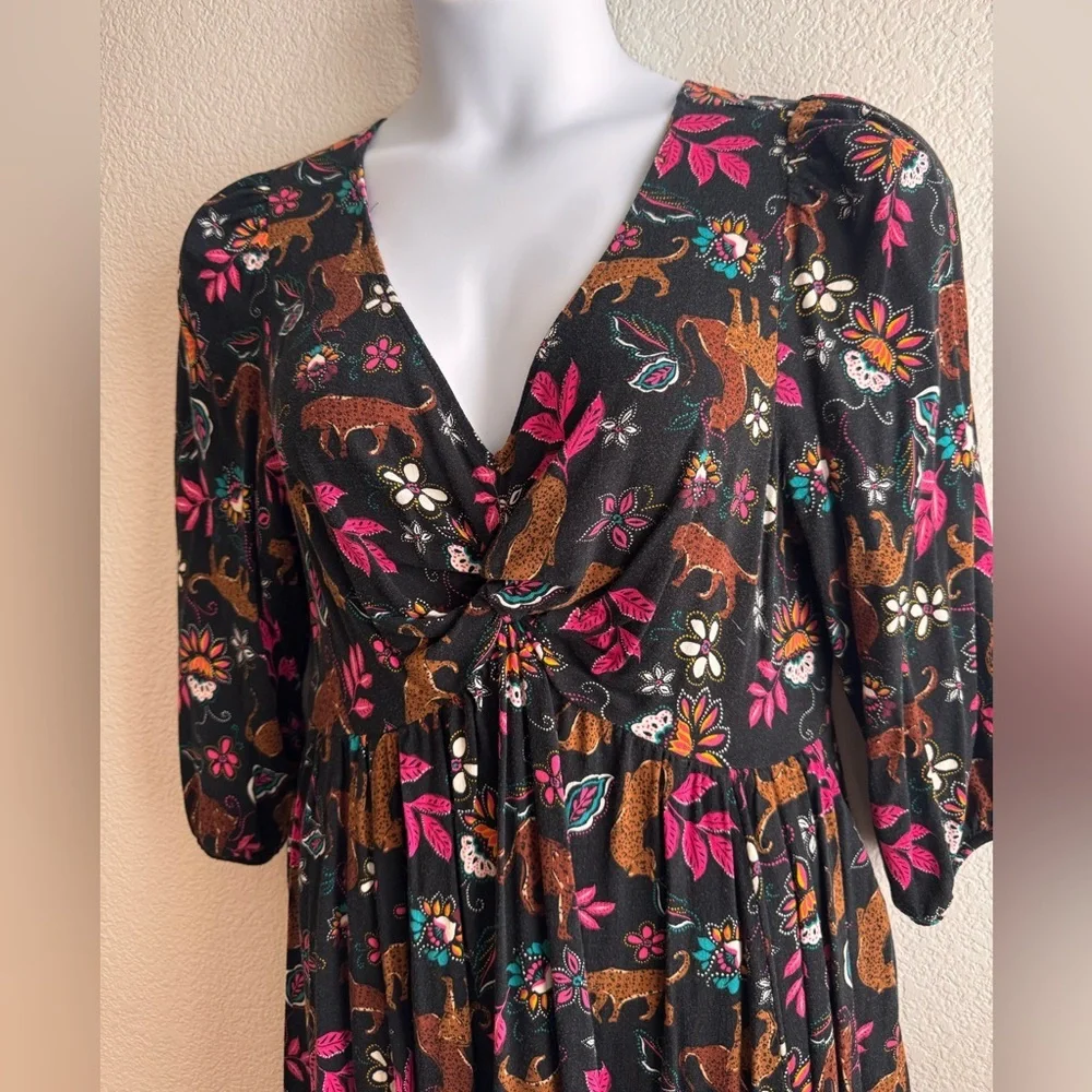 TORRID Mini Rayon Slub Balloon Sleeve Twist Font Dress 0X
